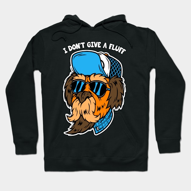 Funny Terrier Dog I Don't Give a Fluff Hoodie by PorcupineTees